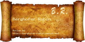 Berghofer Robin névjegykártya